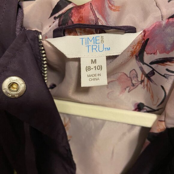 Time and Tru Women’s Hooded Utility Rain Jacket – Purple (Size M 8–10) - Picture 4 of 10